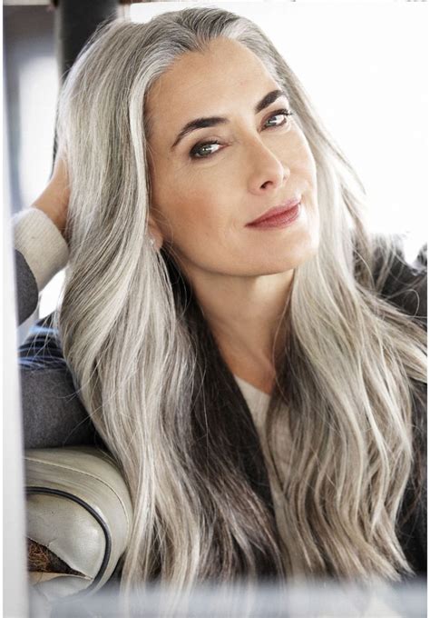 See more ideas about gorgeous gray hair, beautiful gray hair, silver hair. Image result for silver haired female models | Long gray ...