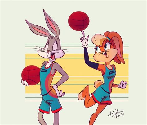 Space Jam Bugs And Lola Bunny Tune Squad Metal Print Vlrengbr