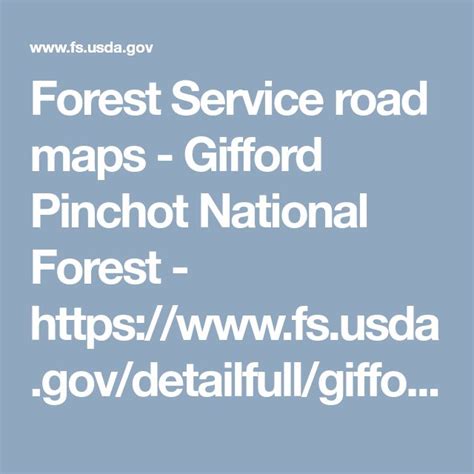 Forest Service Road Maps Ford Pinchot National Forest