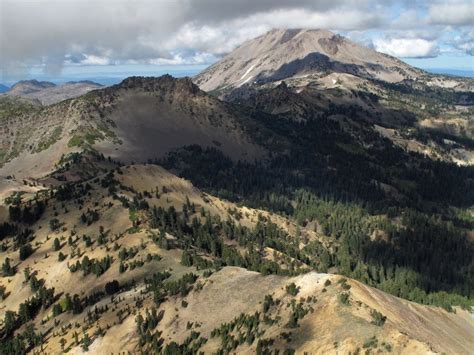 Lassen Peak Viewed From Brokeoff Mountain Lassen Volcanic National