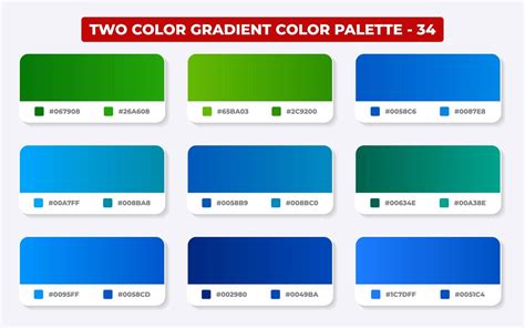 Gradient Color Palette With Color Codes In Rgb Or Hex Catalog Trendy