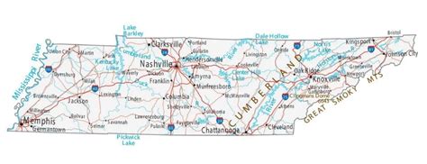 Map Of Tennessee Cities And Roads Gis Geography Tennessee State Map