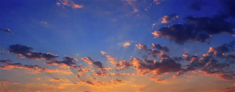 Clouds On Sky Sunset Panorama By Konradlew