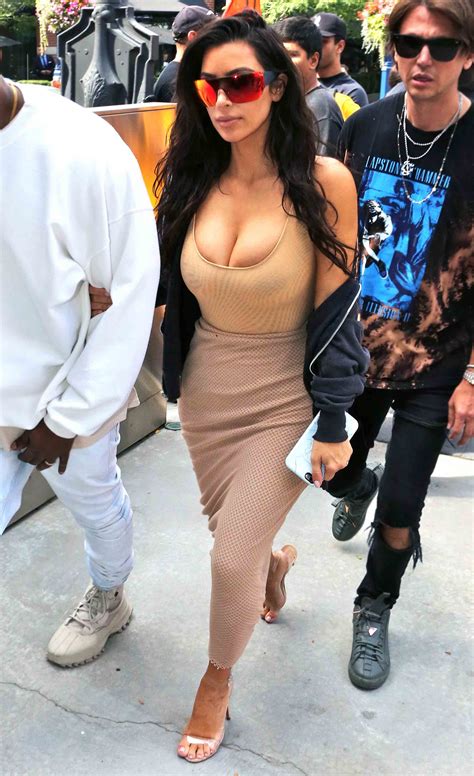 Kim Kardashian Rocks Skintight Nude Top After Sheer Bustier