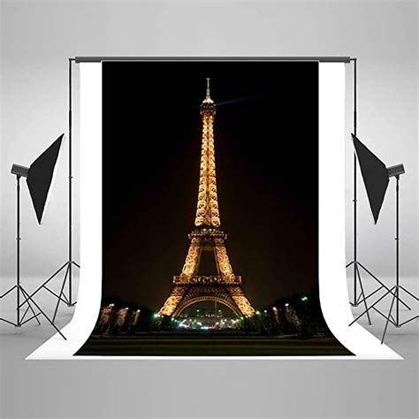 Paris Eiffel Tower Backdrop 5x7ft Paris Night View Props Background