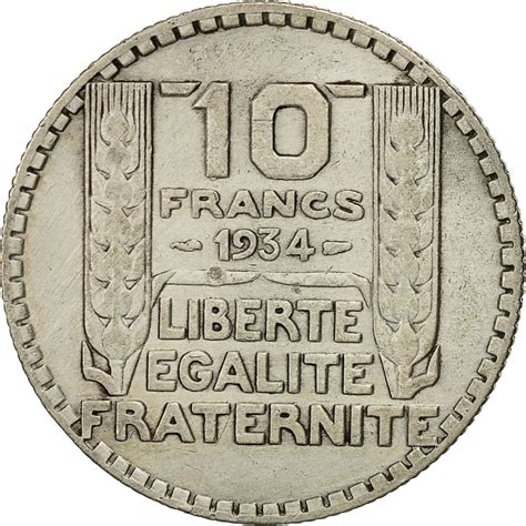 490691 France Turin 10 Francs 1934 Paris Tb Argent Km878