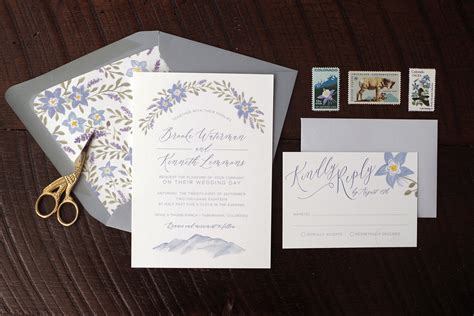 Dusty Blue Mountain Wedding Inspiration Brooke Invitation Suite