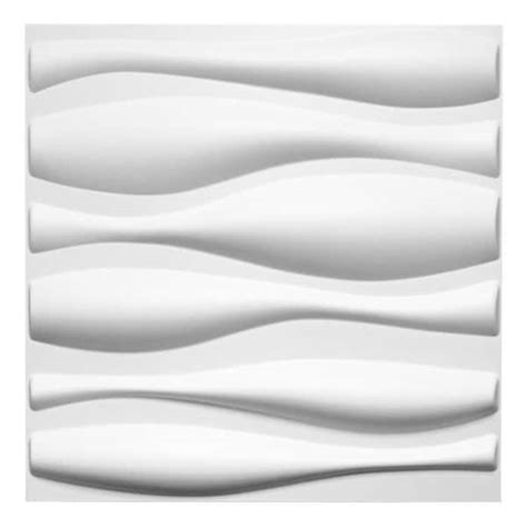 Art3d Wave White 3d Wall Panel Paintable Wall Paneling 197 In X 197