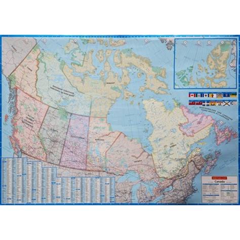 Canada Wall Map Bilingual Laminated Our Products Aux Quatre