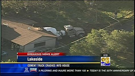 Cement Truck Crashes Into Lakeside House