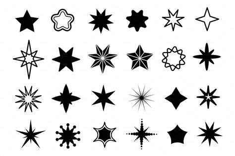 Star Shapes Set Different Stars Background Graphics ~ Creative Market