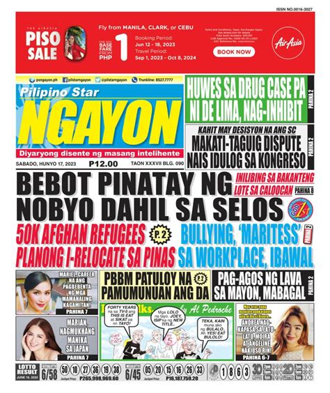 Pilipino Star Ngayon June 17 2023 Newspaper Get Your Digital