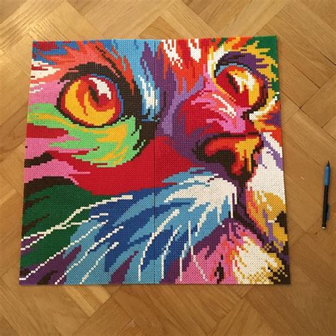 Rainbow Cat Perler Bead Art By Madelainegustavsson