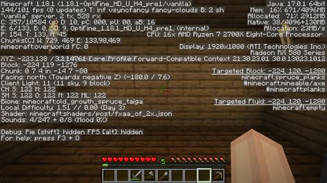 Optifine F3 Text Overlap I Cant See My Coordinates And Cant Seem To