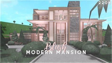 Bloxburg Modern Blush Mansion Build 200k Youtube