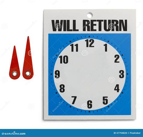 Will Return Sign Stock Photo Image Of People Blue Vertical 47794828