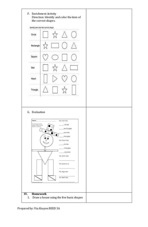 Mapeh Arts Lesson Plan For Grade 1 2 Grade 1 Lesson Plan Art Lesson