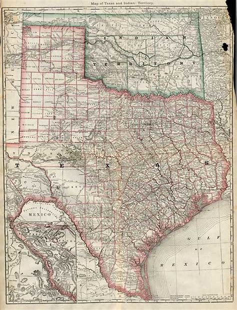 Map Of Texas And Indian Territory Barry Lawrence Ruderman Antique