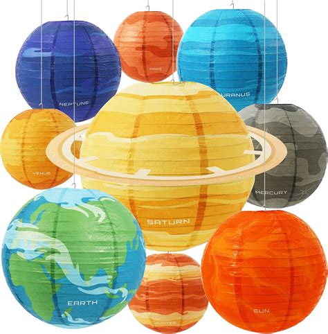 Space Planet Paper Lanterns 12in Solar System Hanging Decor Out Of This