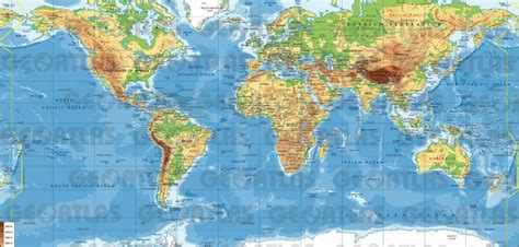 Physical Map Of The World Guide Of The World