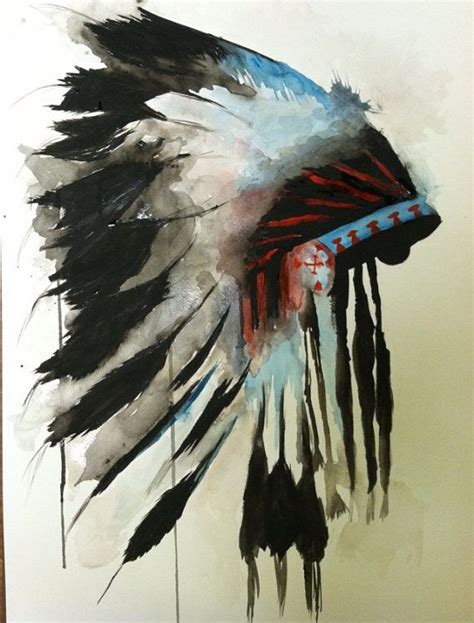 Watercolor Indian Headdress By Gingersolutions On Etsy American Indian