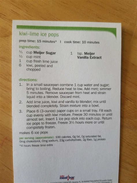 Ice Pops Fresh Lime Juice Recipe Cards Vanilla Extract Ingredients Cooking Popsicles
