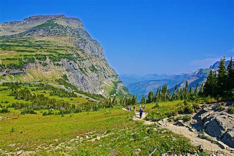 Mount Oberlin From Highline Trail In Glacier National Park Montana
