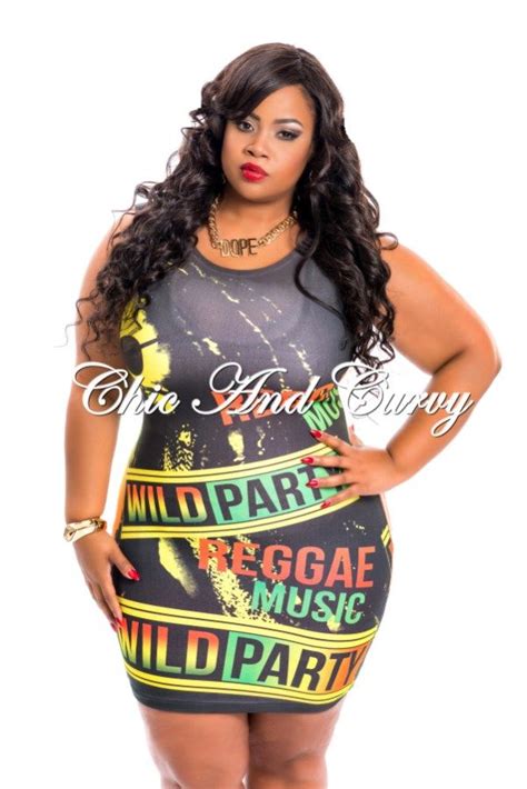 New Arrival New Plus Size Mini Dress In Jamaican Wild Party Print