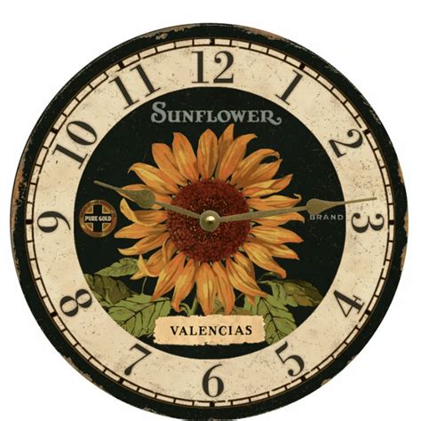 Kitchen Clock Sunflower Unique Wall Clocks And Decor
