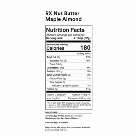 Rxbar Nut Butter Maple Almond Butter Nut And Protein Spread 10 Oz Foods Co