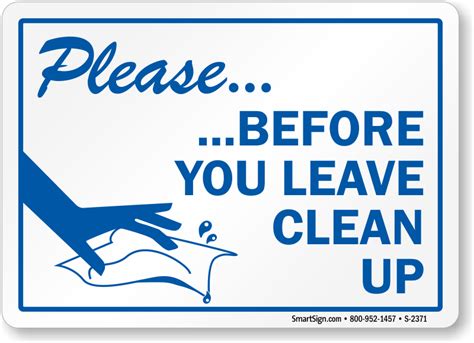 Please Clean Up Sign With Graphic SKU S