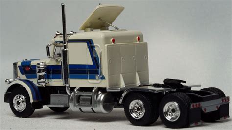 Brekina Peterbilt 359 85714 63 Sleeper Truck Tractor White Blue 187