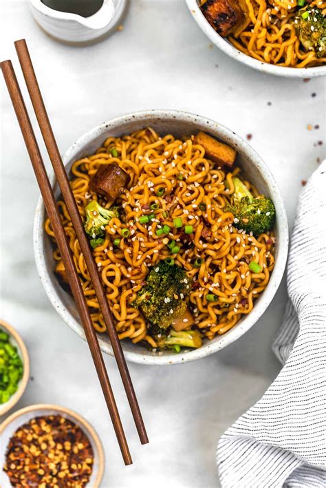 Topped with eggs, mushrooms, and green onions. Quick & Easy Ramen Noodle Stir Fry | Eat With Clarity ...