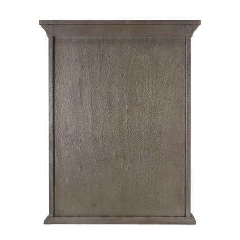 A glazed finish can be applied on top of paint or stain to accentuate the details in the species of wood in the cabinetry. BRANTLEY MEDICINE CABINET 22″ X 28″ - Distressed Grey Finish