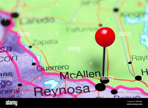 Mcallen Pinned On A Map Of Texas Usa Stock Photo Alamy