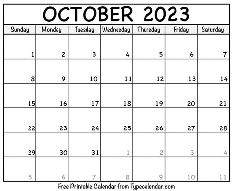 October 2023 Calendars