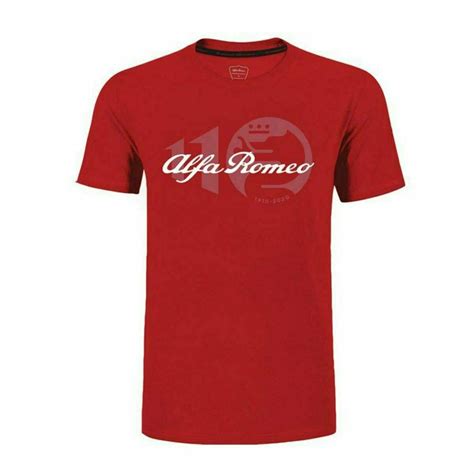 Alfa Romeo Racing F1 Mens 110th Anniversary T Shirt Redblack Ebay