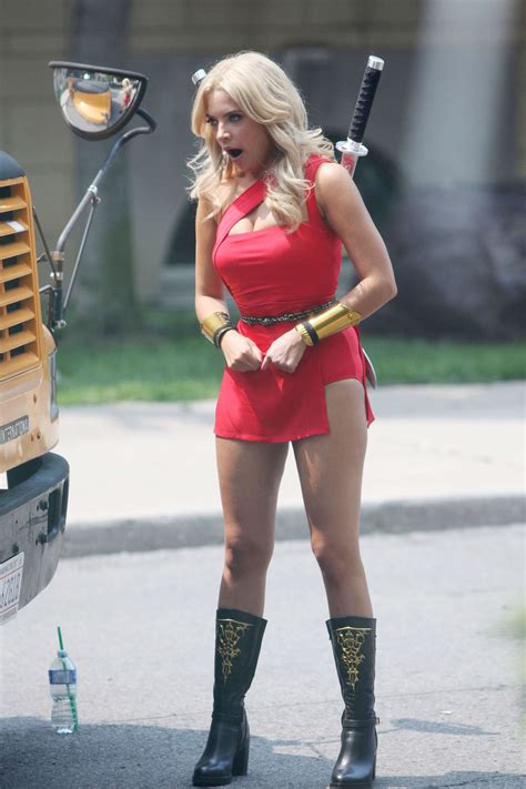 Ashley Benson In That Red Outfit On The Set Of Pixels In Toronto Gotceleb