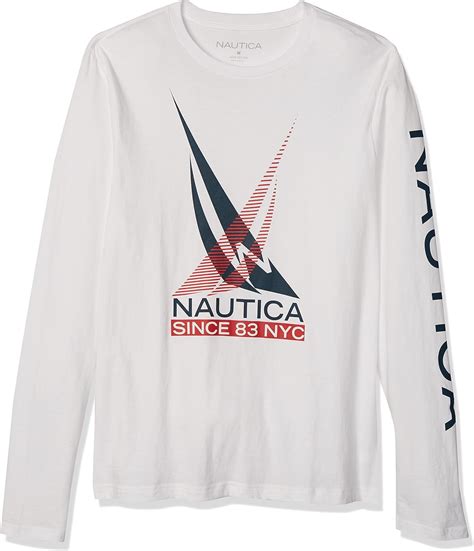 Nautica Mens Logo Graphic Long Sleeve T Shirt Uk Clothing