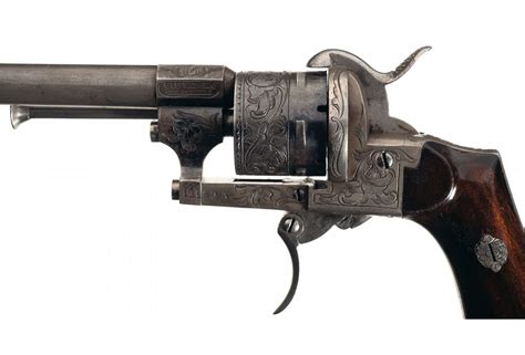 Factory Engraved Lefaucheux Pinfire Revolver With Holster