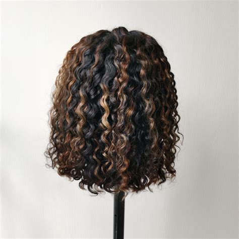 Highlight Short Wig Water Wave 180% Density Lace Front Wig ...