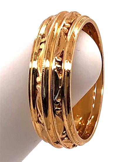 18 karat and english gold mark. 18 Karat Yellow Gold Wedding Ring / Band For Sale at 1stDibs