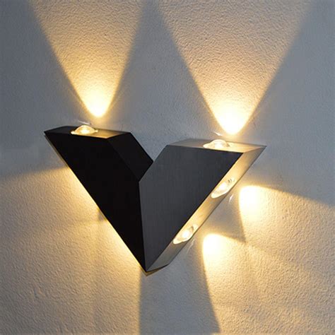 Home decor decorate with home accents. 2019 Aluminum Modern Wall Sconce Triangle V Shape 6 W 6 ...