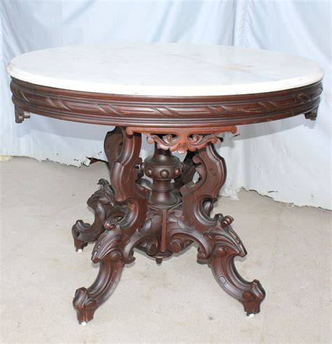 Bargain Johns Antiques Antique Victorian Walnut Marble Top Table