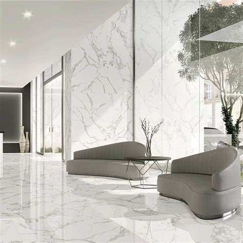 Bianco Statuario Marble Effect Porcelain Tiles Based On Statuario
