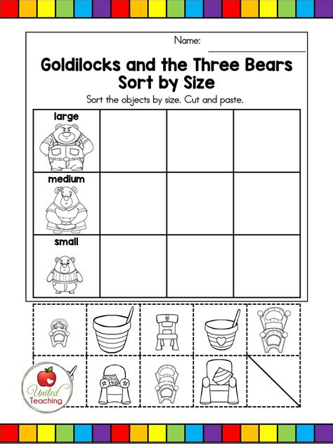 Fairy Tale Activities For Goldilocks And The Three Bears Fairy Tales
