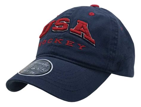 Usa Hockey Prewashed Baseball Cap Hat Embroidered Logo Adjust Back W