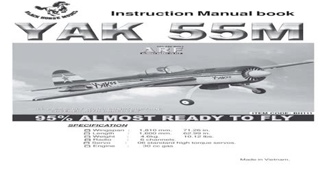 Instruction Manual Yak 55m Arf Is Hand Made From Natural Materials