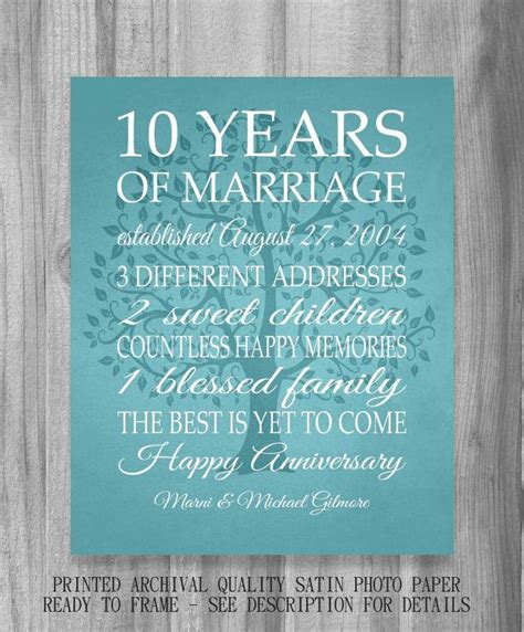 10 year anniversary gift, personalized gift for couple, gift for wife, gift for husband, countdown tree, custom art print on paper, canvas or metal #1440 5.0 out of 5 stars 2 $28.00 $ 28. 10 Year Anniversary Gift Canvas Print Wedding Anniversary ...