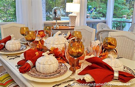 Autumn Fall Table Setting With Spode Woodland Pumpkin
